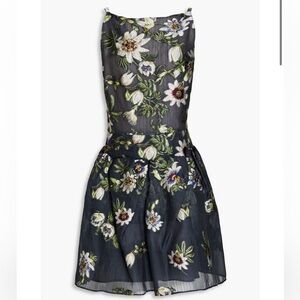 OSCAR DE LA RENTA Embellished fil coupé silk-blend organza dress Wedding NEW